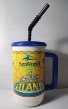 Sea World Journey To Atlantis Whirley Thermo Souvenir Cup w/ Lid &amp;Straw ... - $17.41