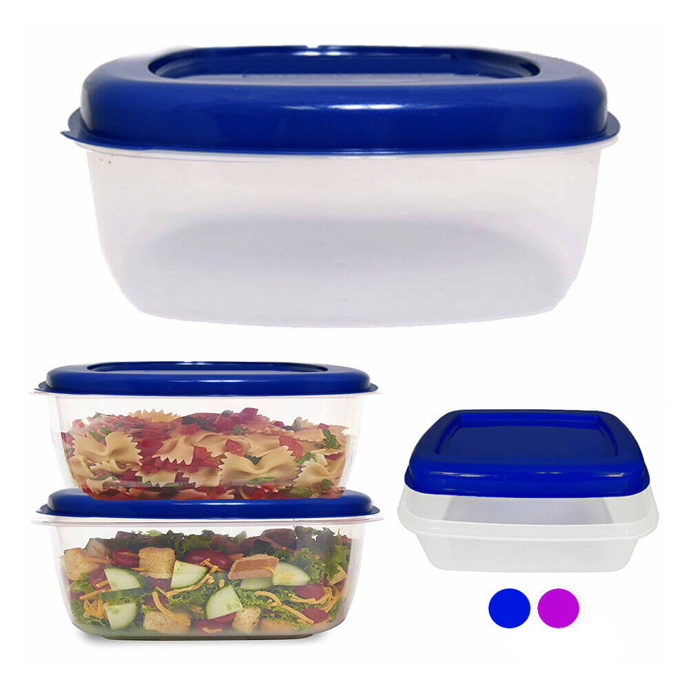 Primary image for 2 Extra Large Food Storage Container 5L Microwaveable Plastic Bowl Lunch W/ Lids