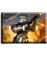 Star Wars Stormtrooper fighting in space war triple light switch cover p... - $504.25 MXN