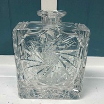 Pinwheel square Decanter by BOHEMIA CRYSTAL CRYSTALEX heavy glass - $63.95