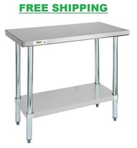 18 X 36 Stainless Steel Work Prep Table Commercial Restaurant Food Under... - $268.99
