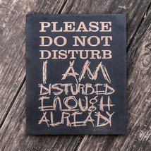 I am Disturbed Enough Already - Black Painted Wood Poster - 9x7in - $16.65