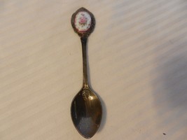 Pink Rose Cameo Engraved Collectible Silverplate Spoon - $20.00