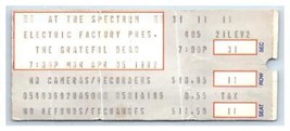 Billet De Concert Grateful Dead 5 Avril 1982 Philadelphie Pennsylvanie - £47.30 GBP