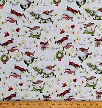 Cotton Gnomes and Lights Christmas Lights Cream Fabric Print by the Yard D502.66 - £7.97 GBP
