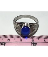 Art Deco or post Art Deco Sterling Silver Sapphire paste Men&#39;s Ring - £110.37 GBP