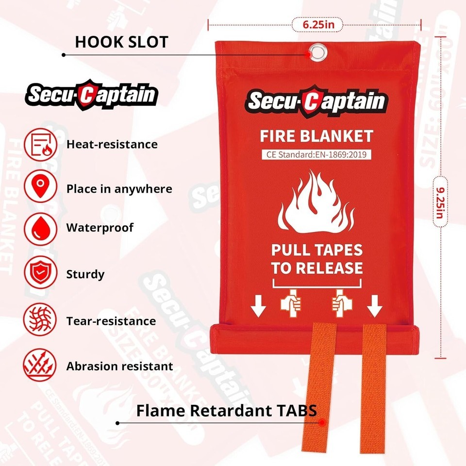 Premium Fire Safety Blankets - 8 Pack of 40"x40" Flame Resistant Fiberglass Item image 8