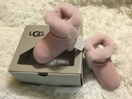 UGG Lassen Pink infant Suede Sheepskin Booties Boots Size 2/3  6-12m sma... - $49.49
