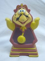 VINTAGE Walt Disney Beauty &amp; the Beast COGSWORTH CLOCK 5" SILICONE TOY M... - $14.85