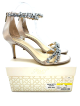 Jewel Badgley Mischka Caroline Embellished Evening Sandals- Champagne, 9M - £34.39 GBP