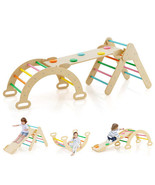 5-in-1 Wooden Kids Climber Toys with Triangle Arch Ramp-Multicolor - Col... - $145.49