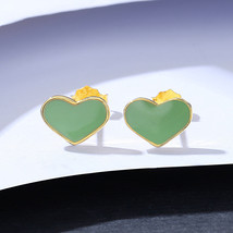 Love Earrings For Women Drop Glaze S925 Silver Studs - £14.94 GBP