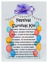 Festival Survival Kit - Unique Fun Novelty Gift &amp; Keepsake For A Festiva... - $8.25