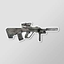 AUG A3 Bullpup Rifle with Alpine Multicam Paint Art Vinyl Sticker Die Cut - $5.00