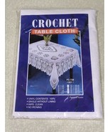 Crochet Tablecloth Vinyl 60 X 90  White Rectangle Style FC-729 New Enter... - $11.30