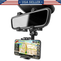 Universal 360 Rotation Car Rear View Mirror Mount Stand GPS Cell Phone Holder US - £14.94 GBP