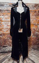 Goth emo widow black velvet jacket/coat - Size XS - £78.31 GBP
