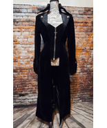 Goth emo widow black velvet jacket/coat - Size XS - £75.25 GBP