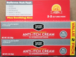 NIB Berkley Jensen Anti-Itch Hydrocortisone 1% Cream, 2 pk. Cortizone - £8.83 GBP