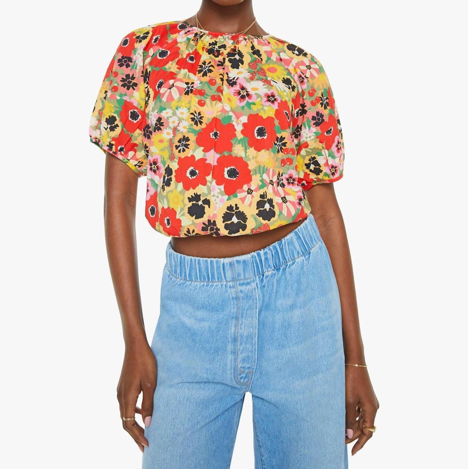 Mother Party Crewneck Blouse Flowers Al Fresco - $120.00