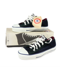 NOS Vtg 90s Converse All Star Low Shoes Sneakers Corduroy Navy Blue USA Womens 6 - £114.44 GBP