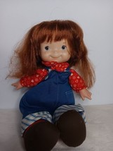 Fisher Price Audrey Lapsitter Doll 1973 Brunette Blue Eyes #203 - See Pi... - $15.43