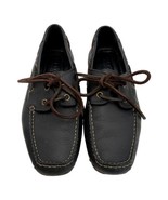 Geox Respiria Mens Boat Shoes Black Leather Size 40 - $40.54