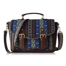 Annmouler New Women Bags National Handbags Vintage Satchel Bag 2 Colors Bohemian - £43.84 GBP
