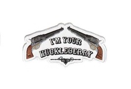 I&#39;M YOUR HUCKLEBERRY with Guns 4.5&quot; x 2.4&quot; iron on patch (4788) Biker (H6) - £6.45 GBP