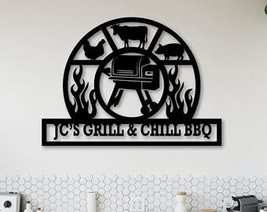 Free brand Personalized Backyard BBQ Metal Sign - Outdoor Wall Decor - Metal Wal - £47.58 GBP