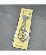 Necktie Bow tie Rhinestone Choker Necklace Silver Tone - £8.41 GBP