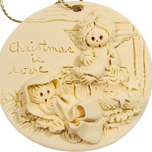 La Berge 1992 CHRISTMAS IS LOVE Christmas Tree Ornament Vintage 2.25&quot; Diam - $146.62 MXN