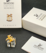 Swarovski Crystal Memories Mini Present Gift With Gold Plated Ribbon #191603 - £19.35 GBP