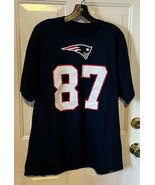 #87 ROB GRONKOWSKI NEW ENGLAND PATRIOTS NFL PLAYERS T-SHIRT SIZE L - £10.92 GBP