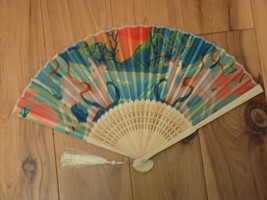 Japanese Art Print Silk Hand Folding Fan Fashion Decor Abstract Deer Fan... - £12.46 GBP