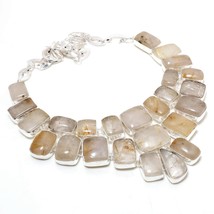 Golden Rutile Gemstone Handmade Fashion Ethnic Necklace Jewelry 18&quot; SA 3963 - £15.44 GBP