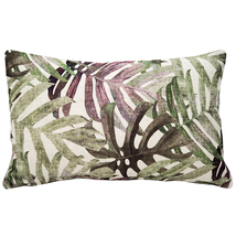 Pattaya Purple Palm Throw Pillow 12x20, Complete with Pillow Insert - £32.99 GBP