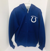NFL Indianapolis Colts Waffle Knit Heavy Thermal Zip Up Hooded Sweatshirt Small - $54.40