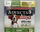 ADVECTA 3 FLEA TICK MOSQUITO TREATMENT FOR MEDIUM DOGS 4 MO SUPPLY NEW S... - $23.21