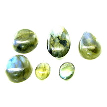 Color Juego 25.6Ct 6pc Lote Natural Labradorita Mix Forma Cabujón Suelto Gemas - £15.18 GBP