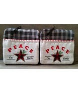 Kay Dee Designs Hanging Pot Holders Peace on Earth Plaid 8&#39;&#39; Square Set ... - £18.34 GBP