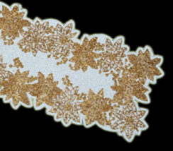 Beads Floral Table Runner White And Gold Table Runner Spring Tableware 1... - £53.76 GBP