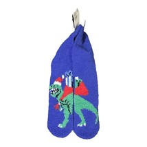 Old Navy Mens Blue Santa Christmas Dinosaur Cozy Socks One Size New - $3.98