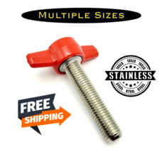 5/16&quot;-24 Thumb Screw Bolts Fine Thread with Red Tee Wing Butterfly Clamp... - £10.90 GBP+