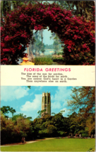 Vtg Postcard Cypress Gardens Singing Tower Bougainvillea Florida Winter Haven - £4.48 GBP
