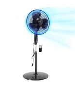 Vie Air 16 Inch 3 Speed Oscillating Stand Fan with Remote Control in Black - €94,44 EUR