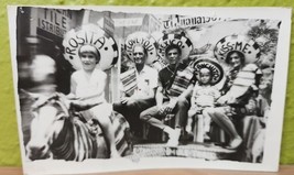 Tijuana Mexico Mule Train American Tourist Family in Sombreros 3 Generat... - $12.23