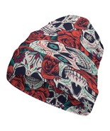 Mondxflaur Rose Skull Winter Beanie Hats Warm Men Women Knit Caps for Ad... - £15.16 GBP