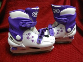 DBX Adjustable Girls Boot Ice Skates Purple/White US 12j-2  EUR 29-33 CM... - $550.64 MXN