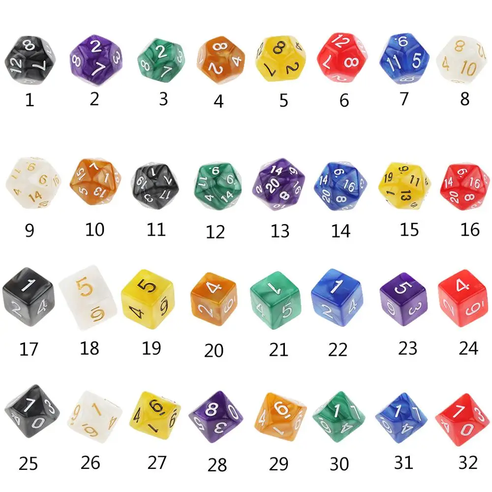 Sporting 10pcs 20 Sided Dice D20 Playing D&amp;D RPG TRPG DND Party Board Games Dice - £23.52 GBP